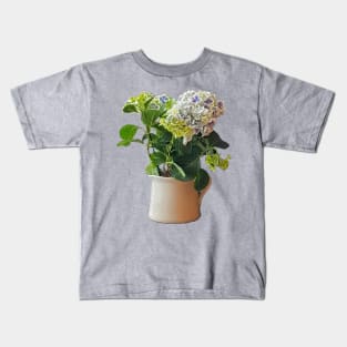 Blue Hydrangea Pot Mothers Day Kids T-Shirt